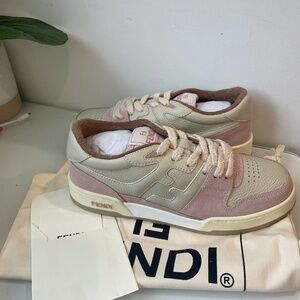 Fendi Match Low Tops Pink Suede- BRAND NEW- USA SIZE 10 Women's/ 40 Euro